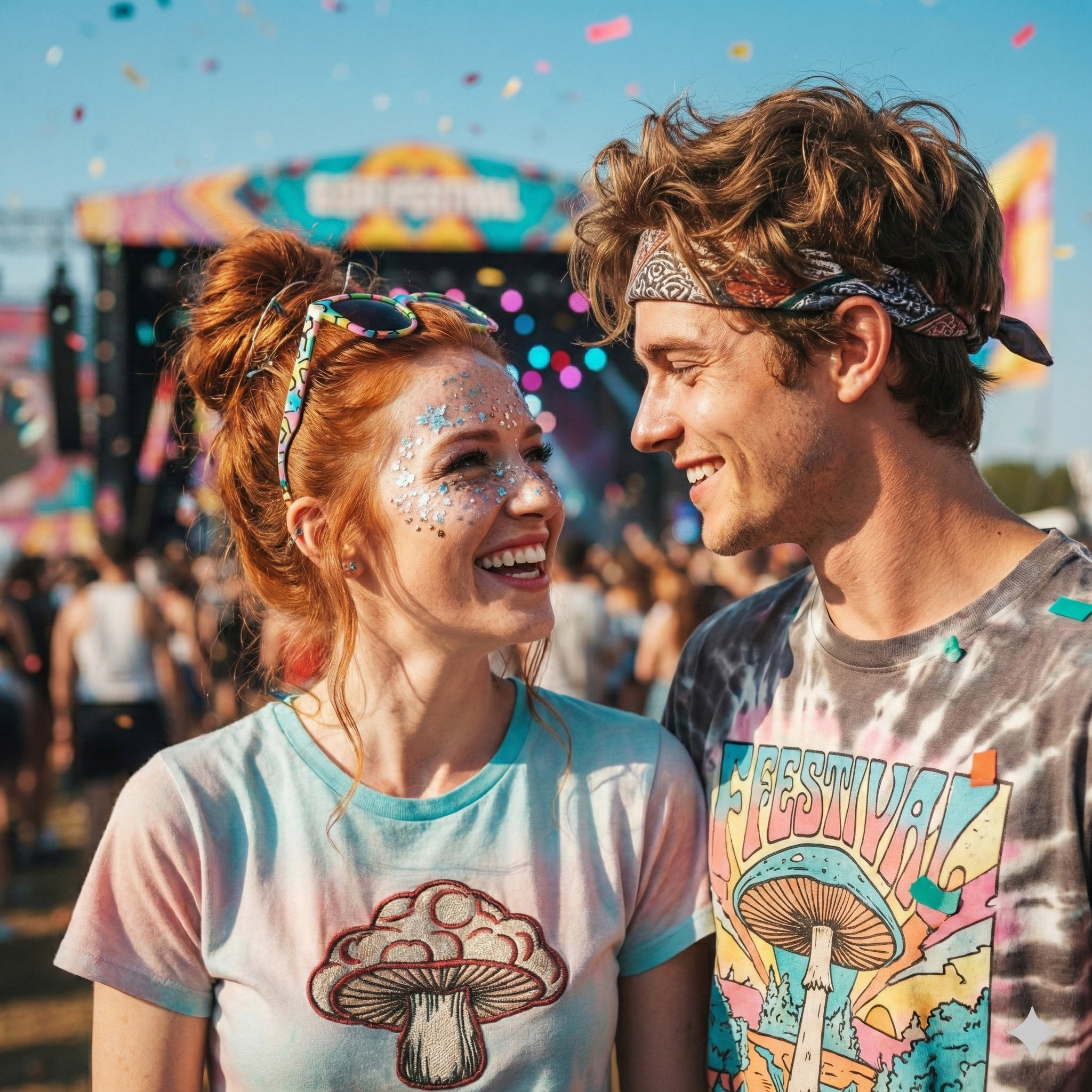 High-energy festival attendee at main stage